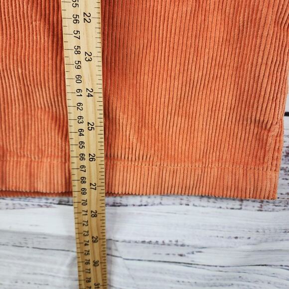 Wrangler Women’s Small Corduroy Shirt Jacket Orange Wide Wale Button Workwear - Picture 5 of 7